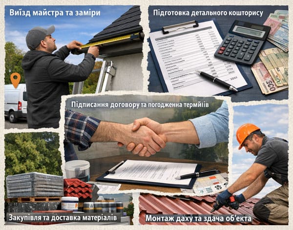 Етапи виконання покрівельних робіт