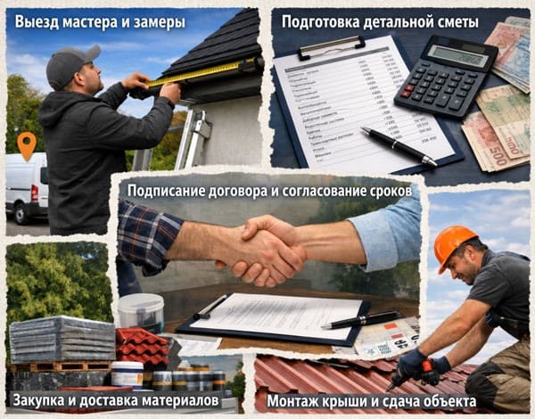 Этапы выполнения кровельных работ